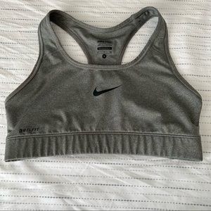 Nike Pro womens dri fit gray sports bra size small